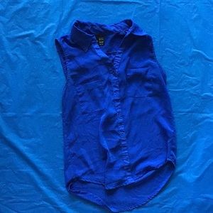 Blue chiffon sleeves shirt